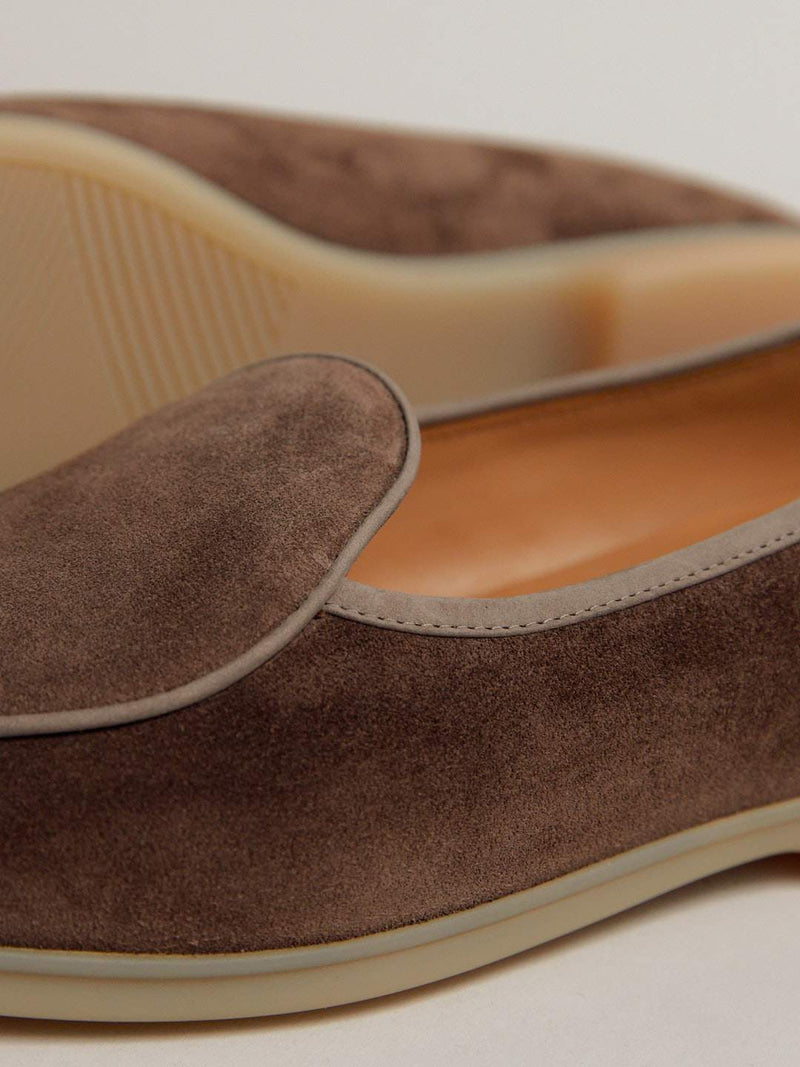 Sagan Stride - Greige Glove Suede & Natural Sole