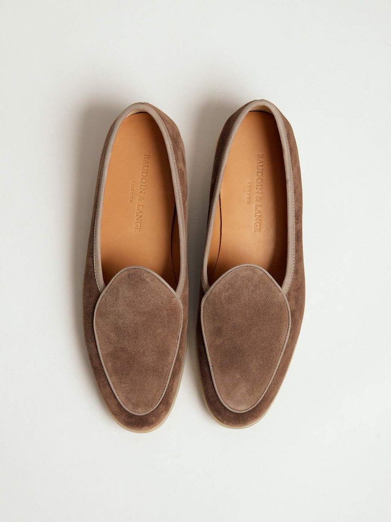 Sagan Stride - Greige Glove Suede & Natural Sole