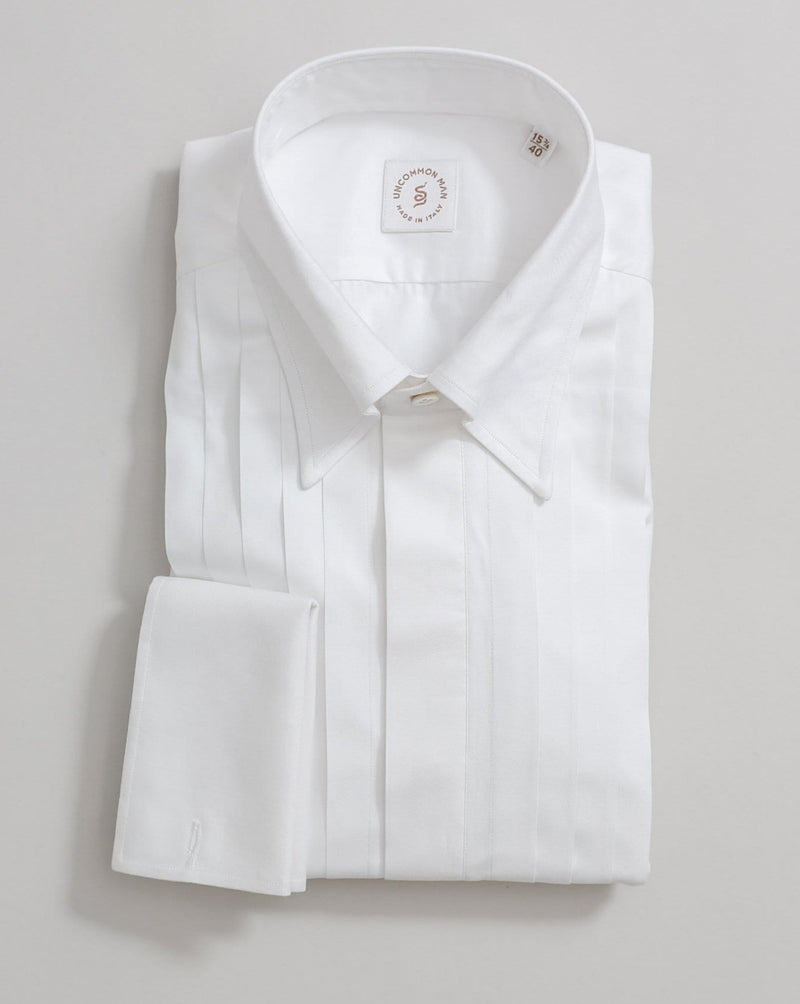 Wide Pleat Fine Twill Tuxedo Shirt