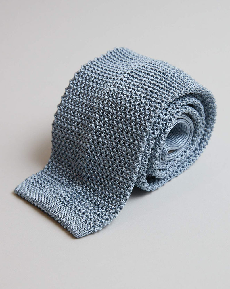 Light Blue Silk Knit Tie