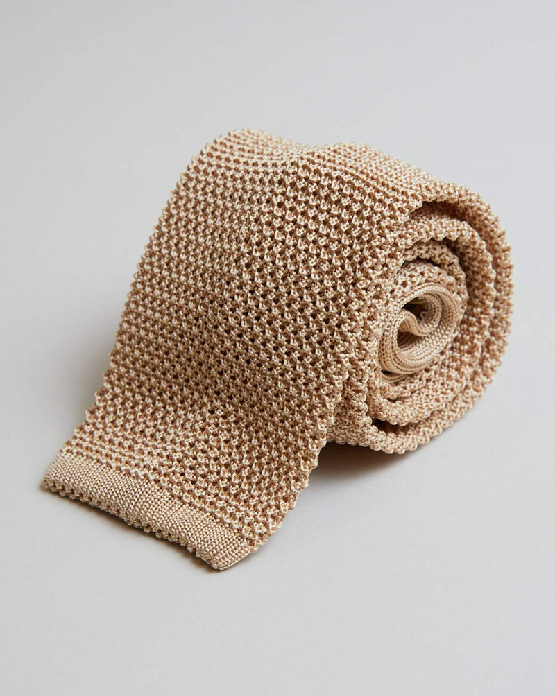 Sand Silk Knit Tie