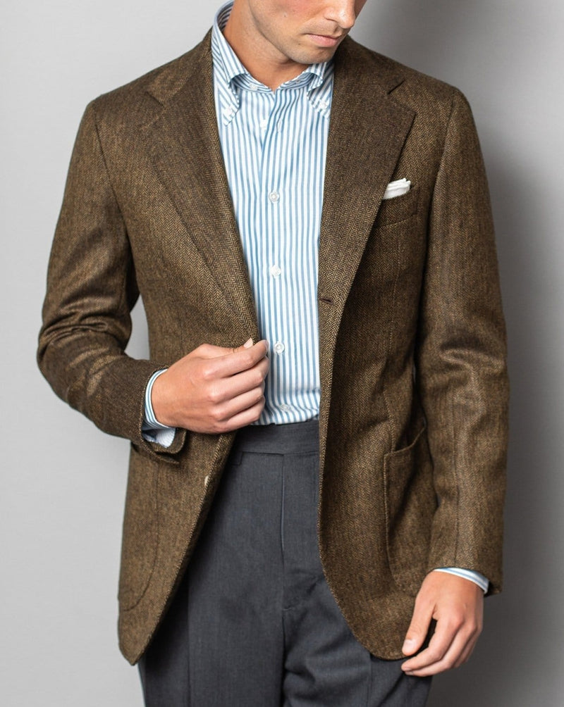 Green Wool Herringbone 'Lee' Jacket