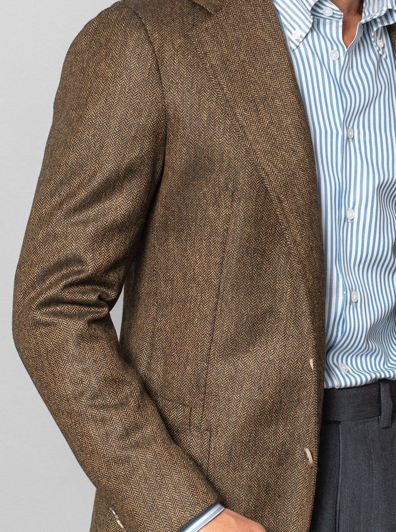 Green Wool Herringbone 'Lee' Jacket