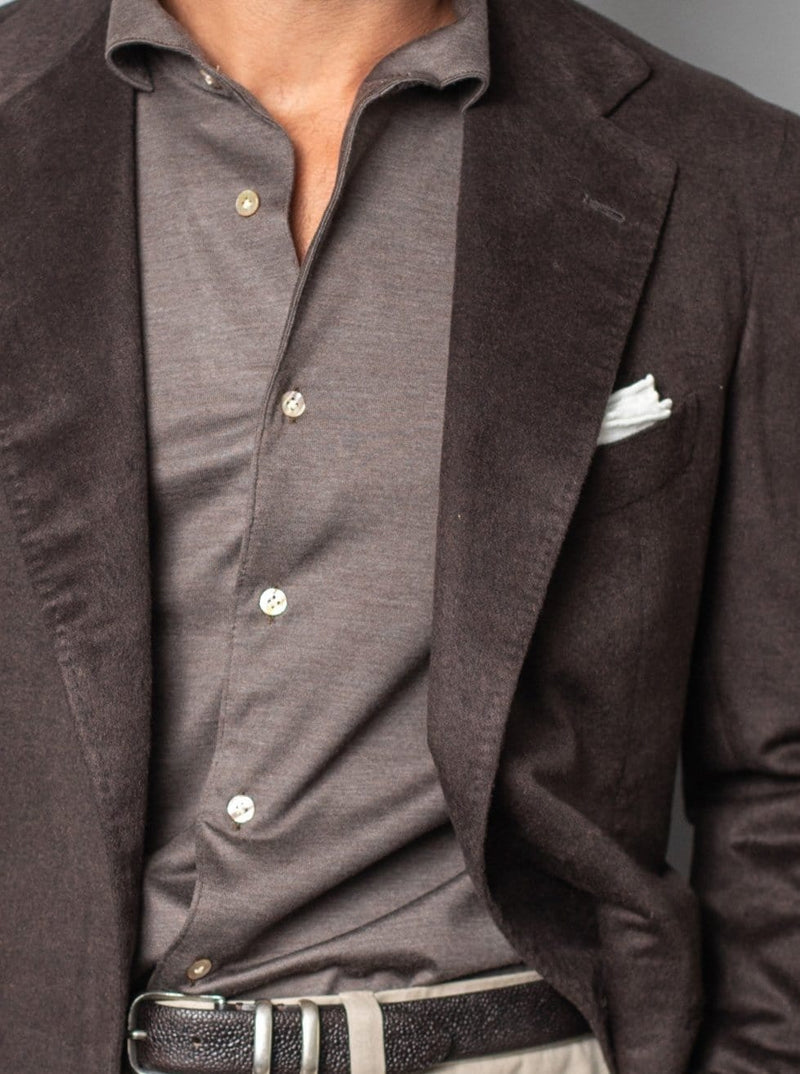 Pure Silk MTM Jacket - Cacao