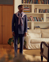Purple Wool/Silk & Linen-blend Double Breasted Suit