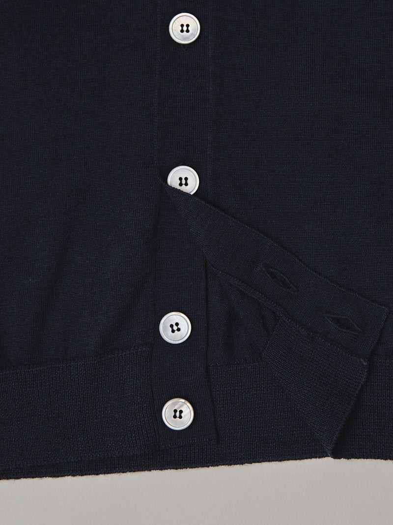 Navy Wool Cardigan