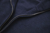 Navy Geelong Wool Zip Through