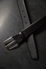 Black Pebble Grain Calf Belt