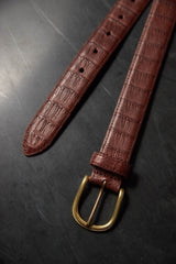 Medium Brown Genuine Croc-leather Belt