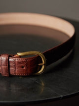 Medium Brown Genuine Croc-leather Belt