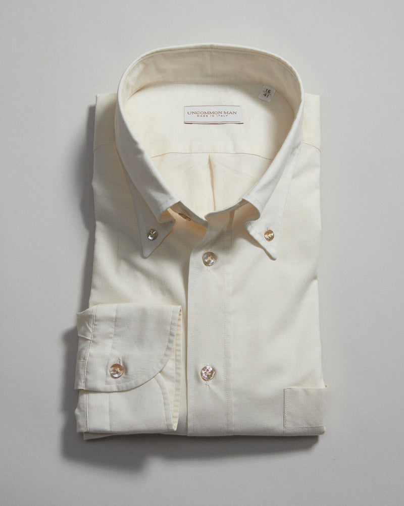 Button Down Collar Shirt - Ecru