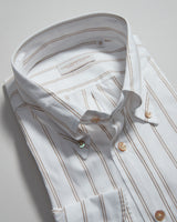 Button Down Collar Chirt - Tan stripe