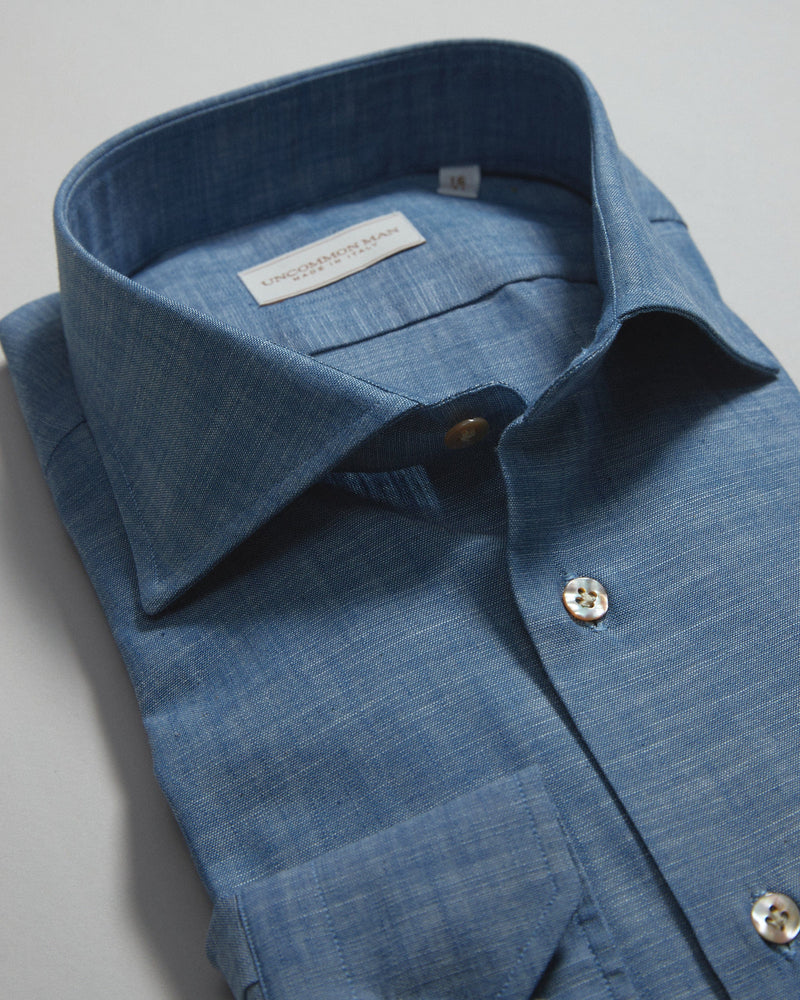 Cutaway Collar shirt - Blue Chambray