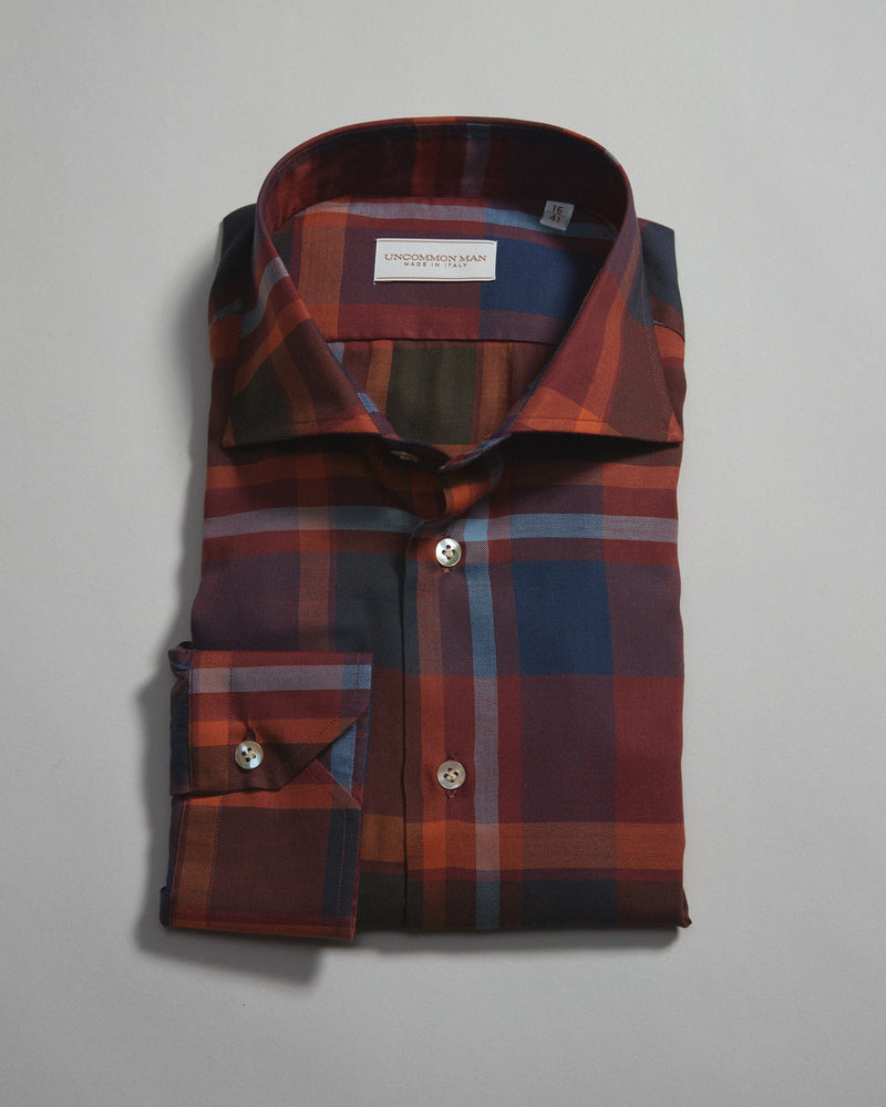 Cutaway collar shirt - Multi color check