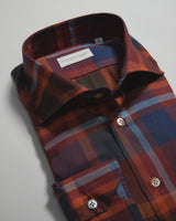 Cutaway collar shirt - Multi color check