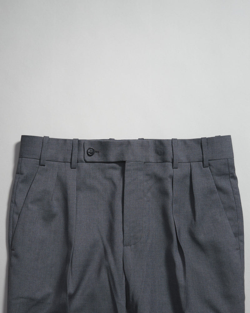Grey Wool Pleated Trouser