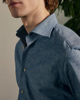 Cutaway Collar shirt - Blue Chambray