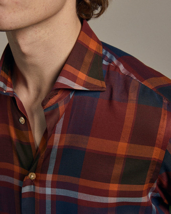 Cutaway collar shirt - Multi color check
