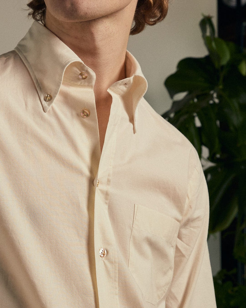 Button Down Collar Shirt - Ecru