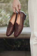 Sagan Grand Penny Loafer - Dark Oak Calf