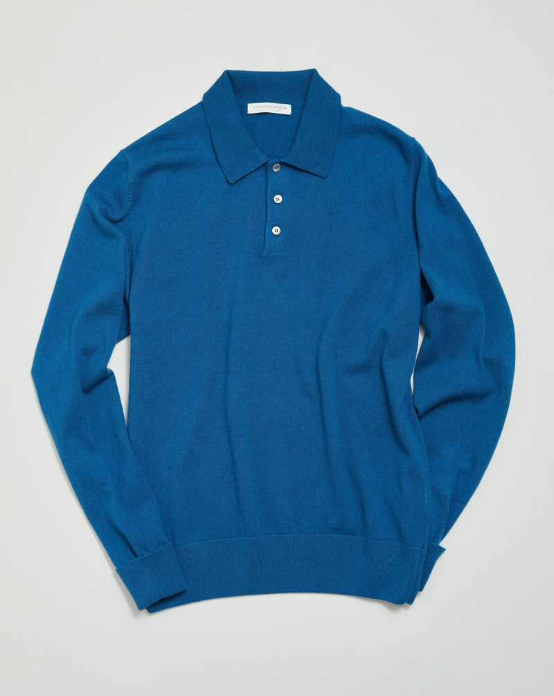 Turquoise Cashmere L/S Polo
