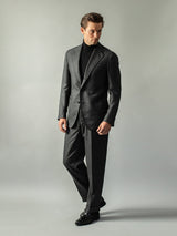 Dark Grey Houndstooth Cashmere Two-Piece Suit