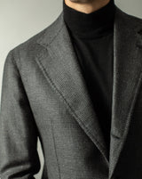 Dark Grey Houndstooth Cashmere Two-Piece Suit