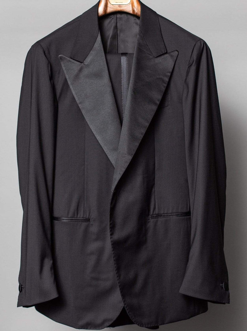 Black Fresco Wool Tuxedo  - MTM