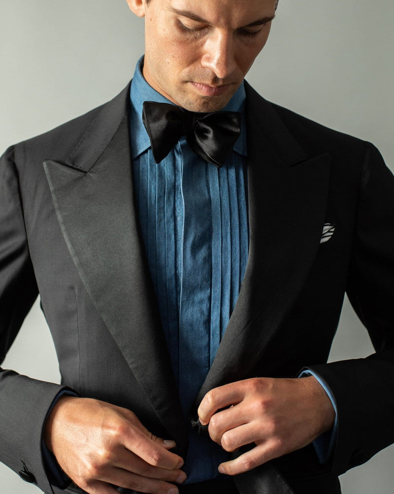 Black Fresco Wool Tuxedo  - MTM