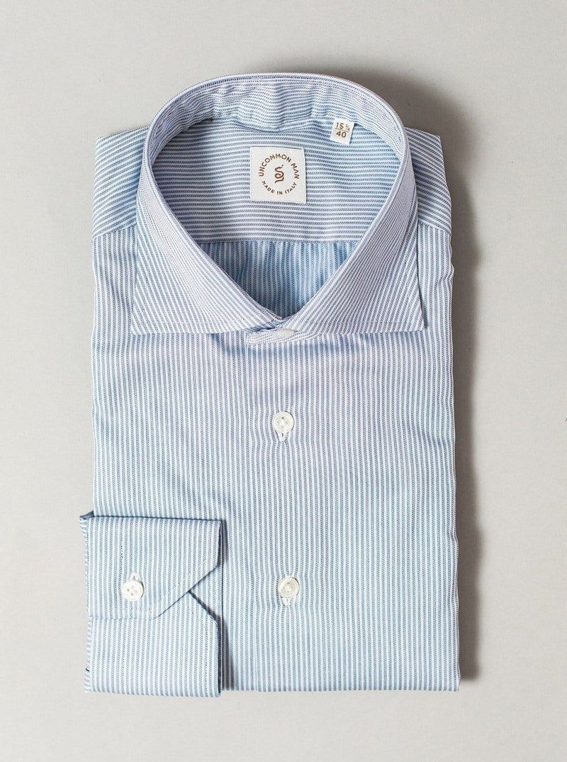 Cutaway Collar Shirt - Blue Micro Stripe