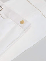 White Cotton & Linen-blend Double Pleat 'Shelby' Trousers