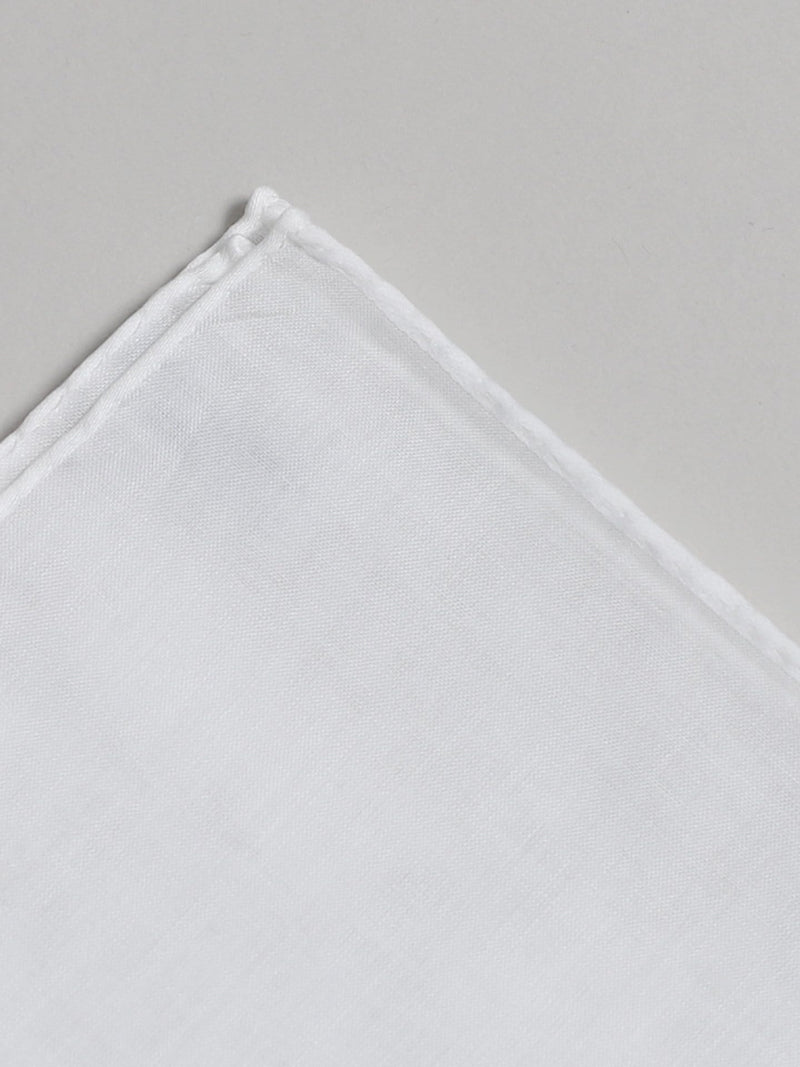 White Cotton Pocket Square