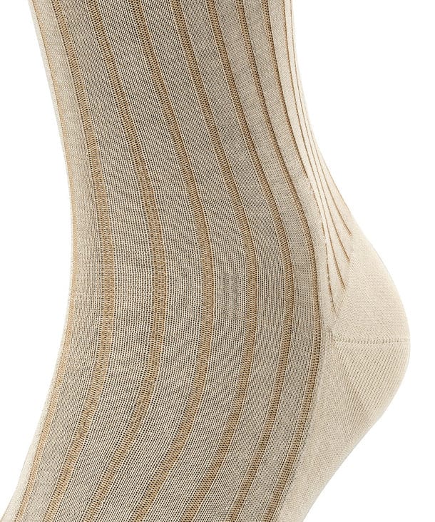 Shadow Stripe Over the Calf Cotton Socks - Gravel