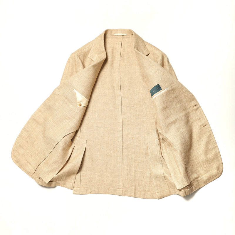 Wheat Silk & Linen-blend 'Lee' Jacket