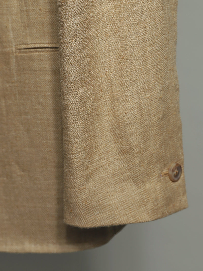 Wheat Silk & Linen-blend 'Lee' Jacket