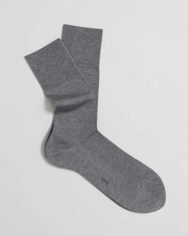 Light Grey Cotton Mid Calf Socks - Tiago