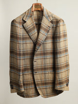 Honey Unlined Check Linen 'Lee' Jacket