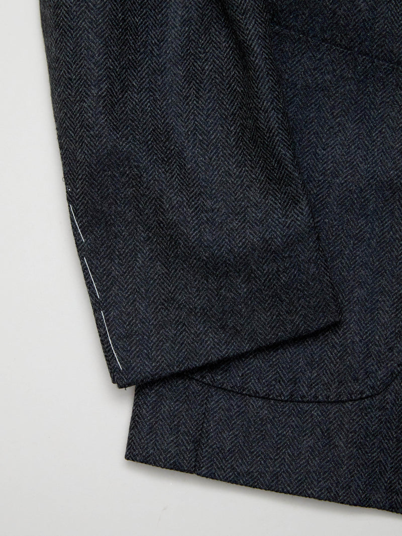 Grey Herringbone Wool & Cashmere-blend Jacket